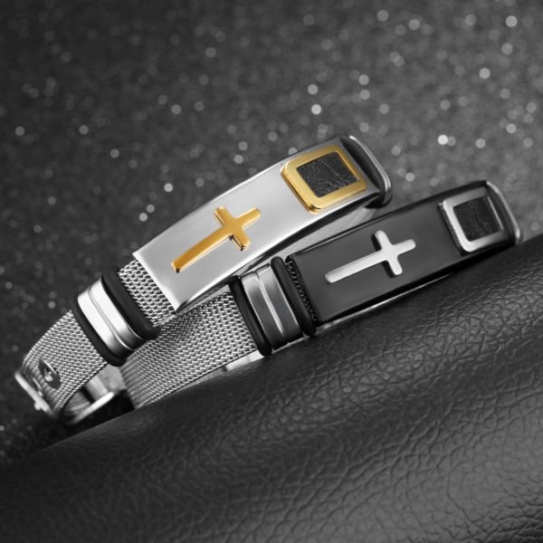 Premium Stainless Steel Cross Bracelet – Limited Edition - Image 3