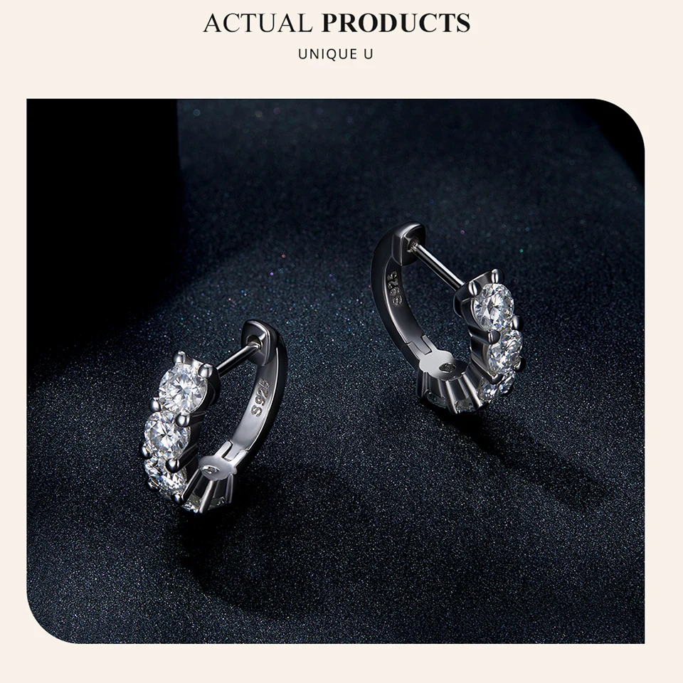 Moissanite Hoop Earrings in 925 Sterling Silver - Bourvane - Image 11