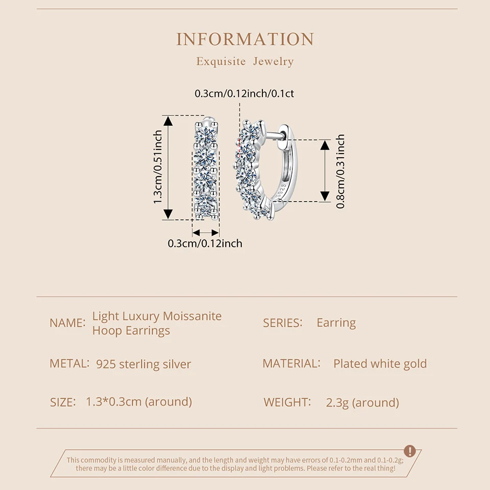 Moissanite Hoop Earrings in 925 Sterling Silver - Bourvane - Image 16