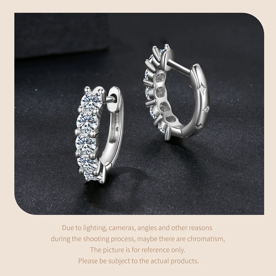 Moissanite Hoop Earrings in 925 Sterling Silver - Bourvane - Image 12