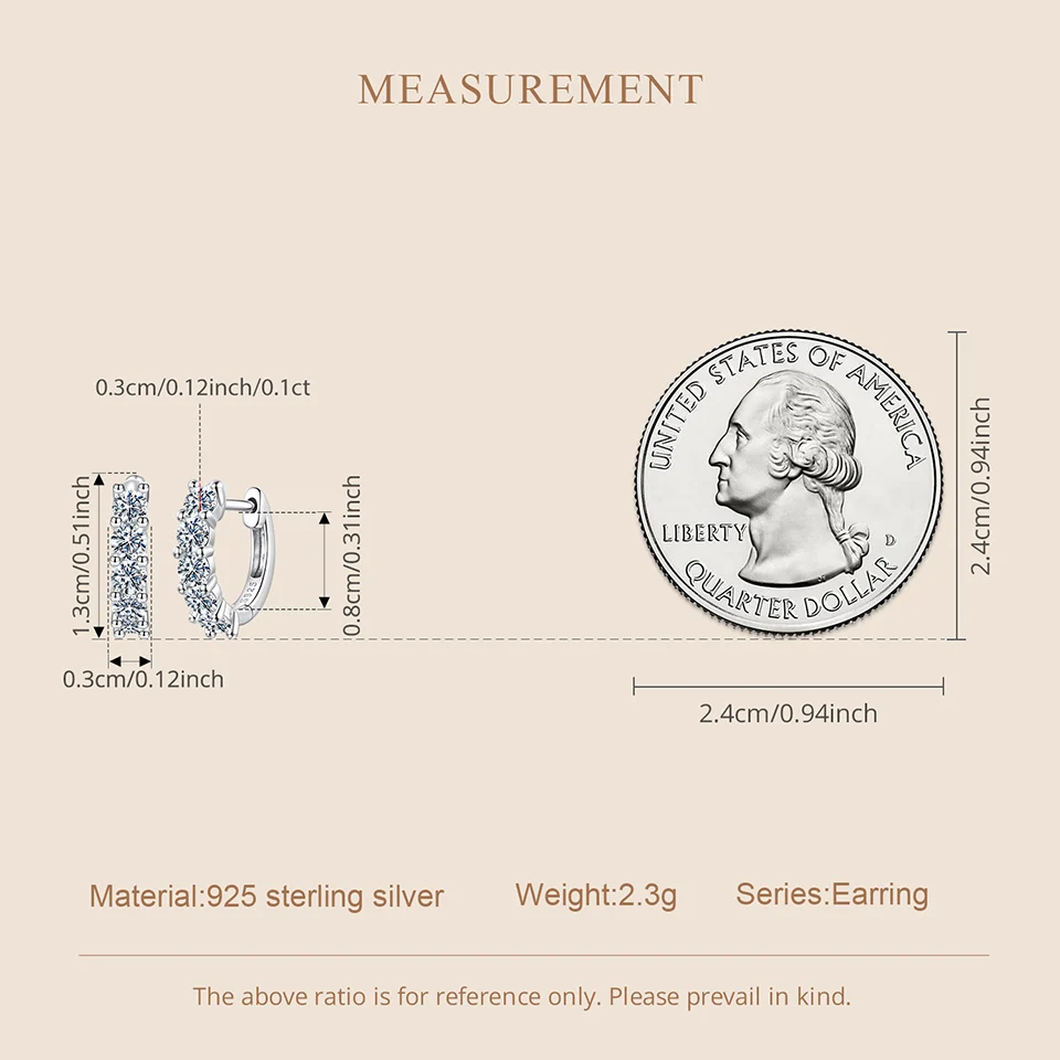 Moissanite Hoop Earrings in 925 Sterling Silver - Bourvane - Image 17